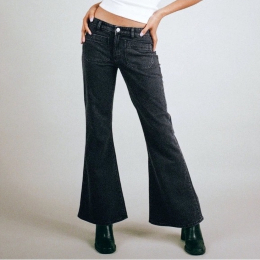 NWT Rolla's Australia Sailor Low Rise Flare Jeans Black Size 28